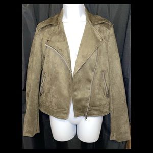 Philosophy suede green motor jacket